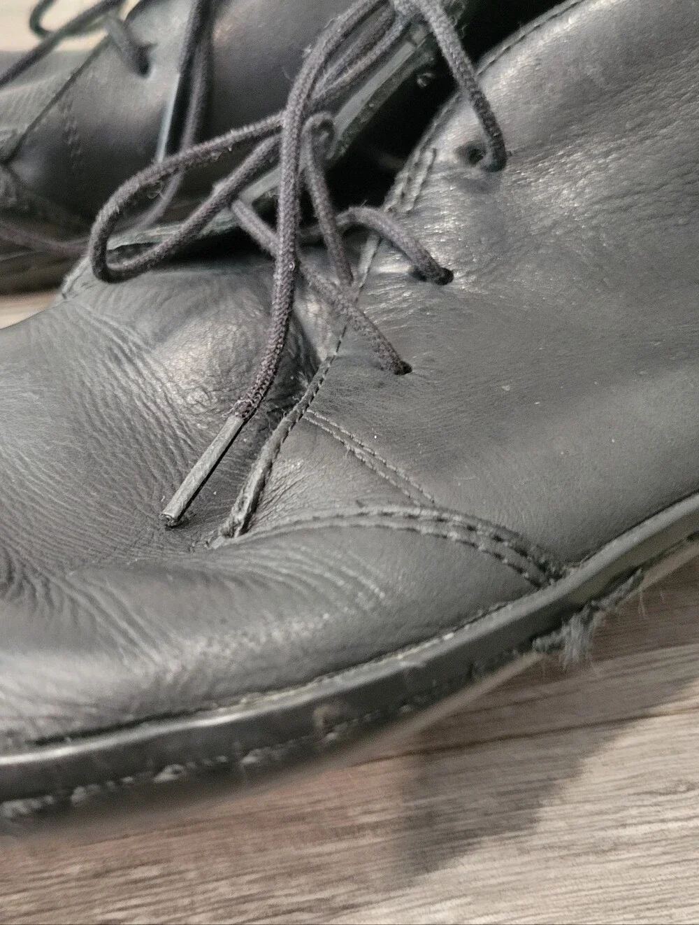 Vivobarefoot Black Leather Gobi IV Lace-Up Casual Boots Size 42